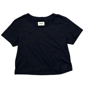 Sacré Black Short Sleeve Crop Tee